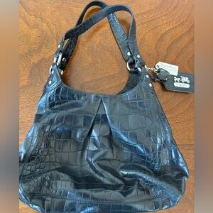 COACH Black Maggie Madison Leather Shoulder Bag